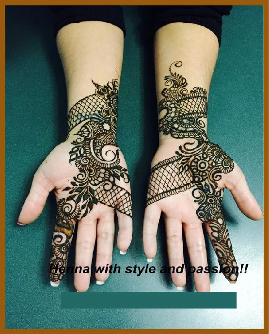 Glove Pattern Aesthetic Front Hand Mehndi Design